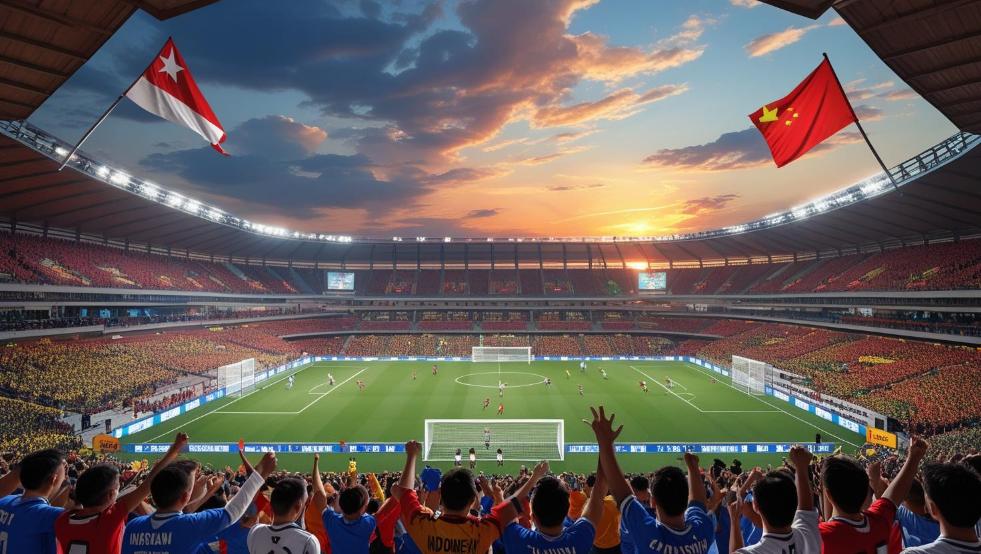 4 Surprising Lessons the Indonesia vs China Soccer Rivalry Can Teach Us About Learning Fans of Indonesia and China watch intense soccer match at vibrant stadium - 4 Surprising Lessons the Indonesia vs China Soccer Rivalry Can Teach Us About Learning