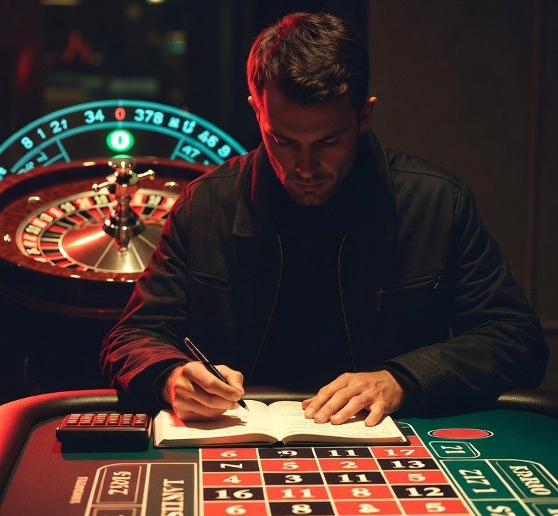 Internet Roulette No Limit: Learning Strategies, Odds & Responsible Play for Smart Gamblers studying a digital roulette table with notes and calculator - Internet Roulette No Limit: Learning Strategies, Odds & Responsible Play for Smart Gamblers